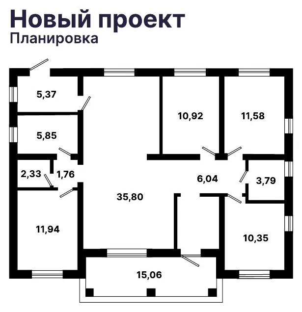 Планировка Проект дома 111,1 м² площадью 111,1 м²