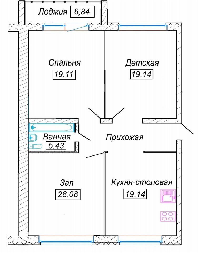 Квартира 3 комн., 105 м² — фото 15